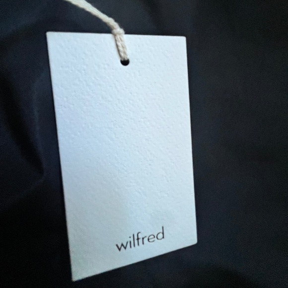 Aritzia Wilfred Sedona Black Taffeta Ruffle Midi Dress Puff Sleeves Size M NWT - Picture 6 of 10